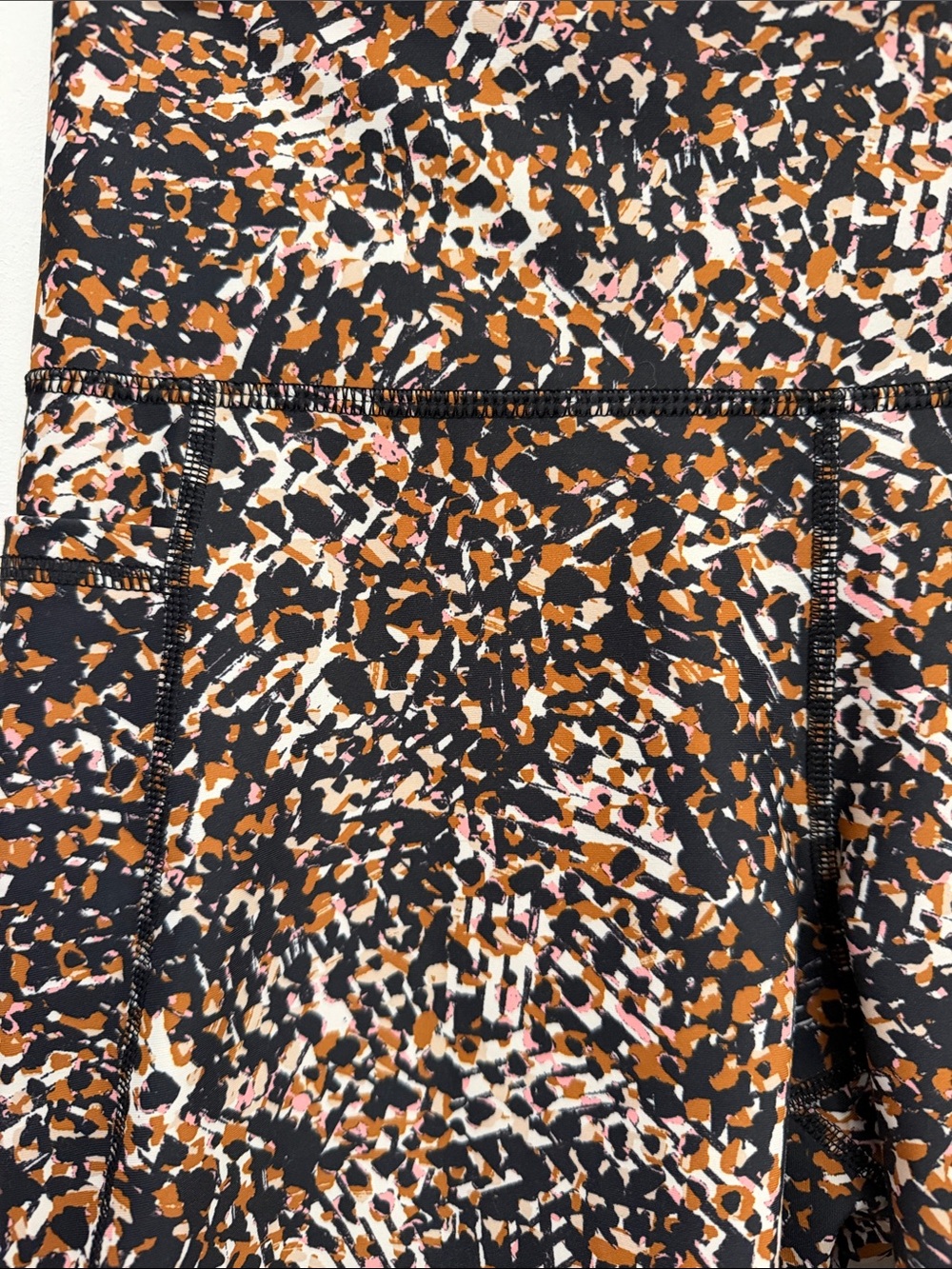 Old Navy Black, Brown & Cream Printed High-Rise Bike Shorts - Picture 2 of 10